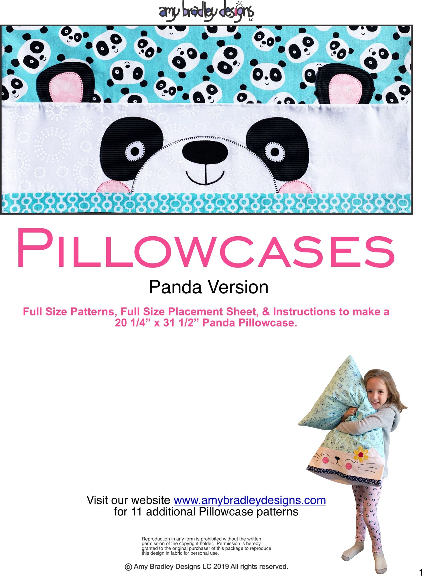 Panda Pillowcase Download Pattern